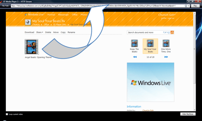 SkyDrive Videos Drag-and-Drop