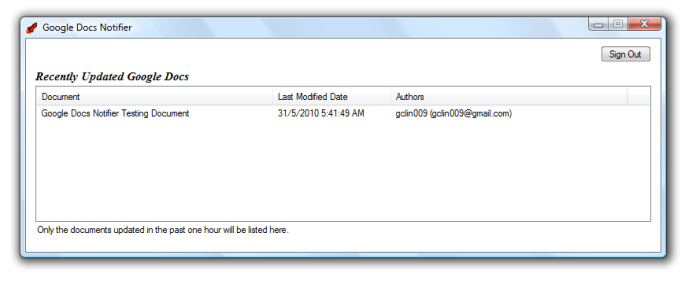 Listing All Recently Updated Documents in Google Docs