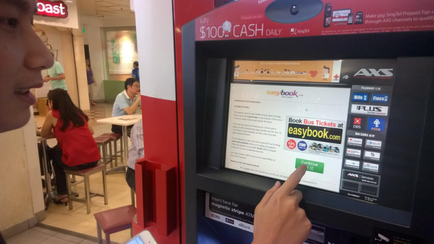 Easybook customers can now make payment in AXS Station in Singapore.