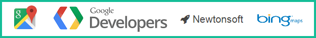 Google Maps - Google Developers - Newtonsoft JSON - Bing Maps