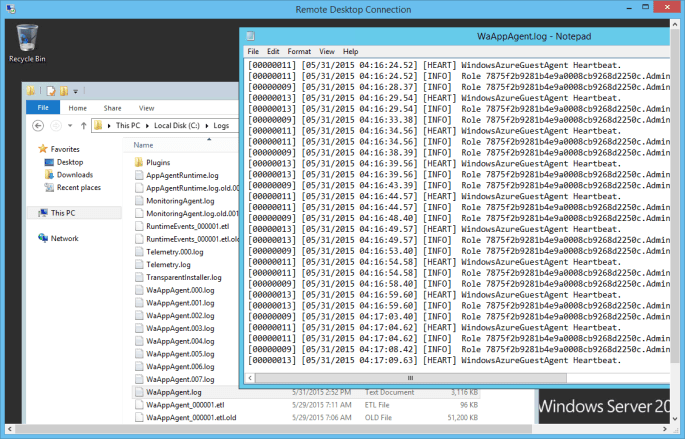Location of App Agent Heartbeat logs.