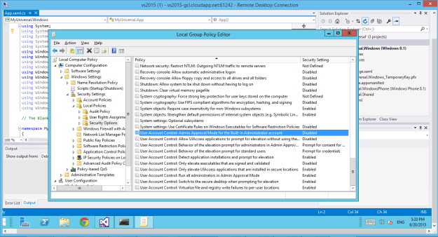 Enable the UAC: Admin Approval Mode for the Built-in Administrator Error - Solution Step 3 - UAC Admin Approval Mode for Built-in Administrator account.