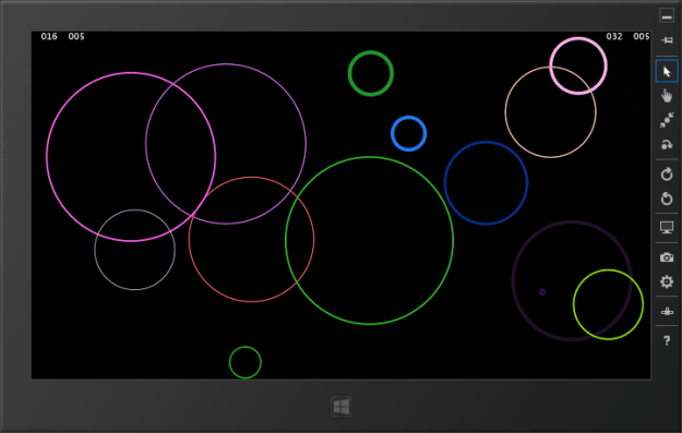 Colourful circles created with DrawCircle.