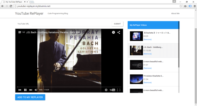YouTube RePlayer is now hosted on Bluemix.