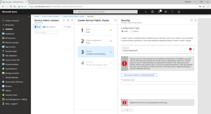 service-fabric-step3-configure-security-settings-error.png