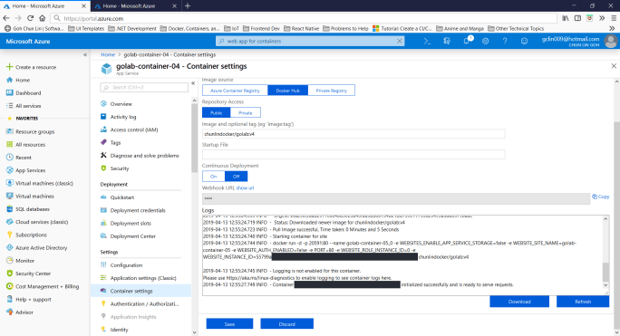 Containerize Golang Code and Deploy to Azure Web App – cuteprogramming